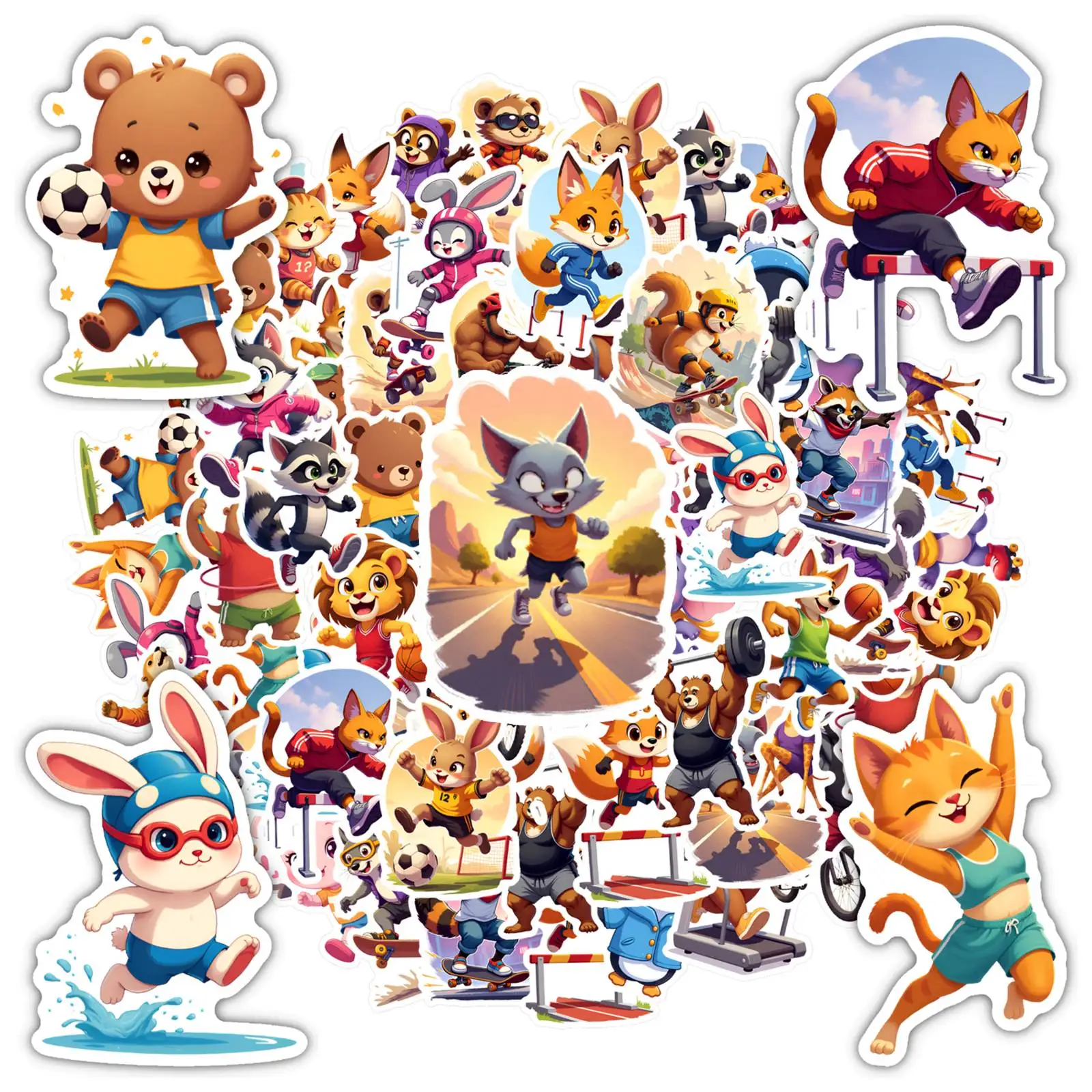 

35pcs-50pcs Cute Cartoon Stickers Cartoon Cute Characters Stationery Stickers Teacher Reward Stickers For DIY Phone Laptop