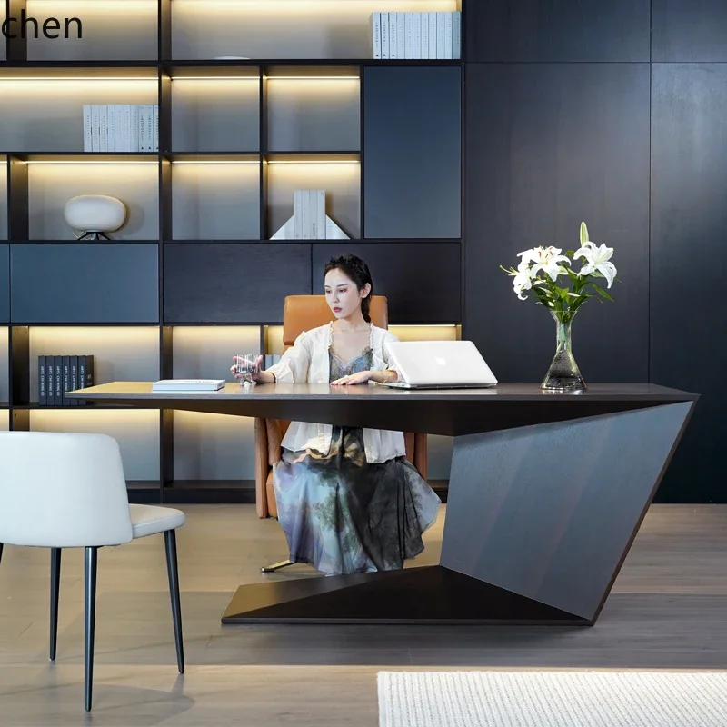 

YFY simple modern light luxury home study desk creative desk computer table