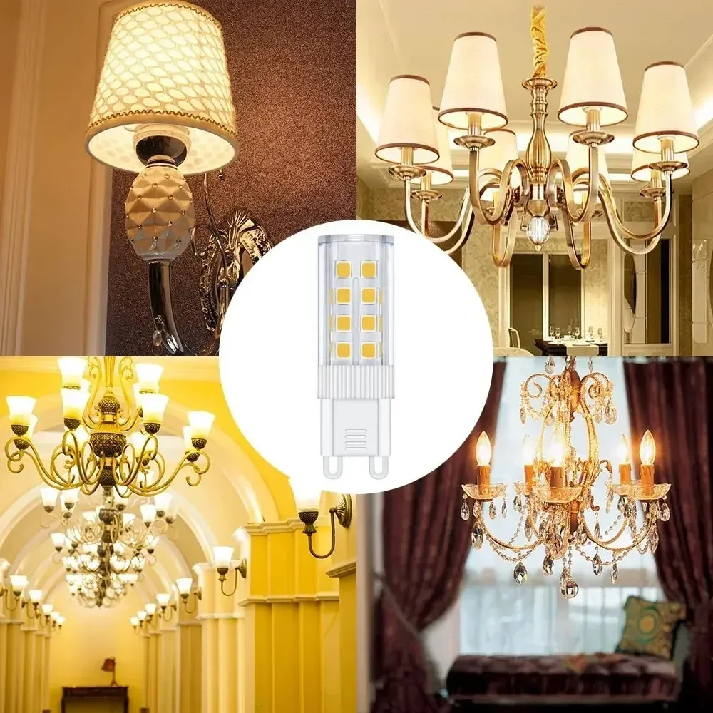 멜러리 G9 콘 LED 전구 3000K 웜 콜드 화이트 3W 램프 35W 할로겐 대체 AC 세라믹 360도 빔 각도 220-240V 3개입