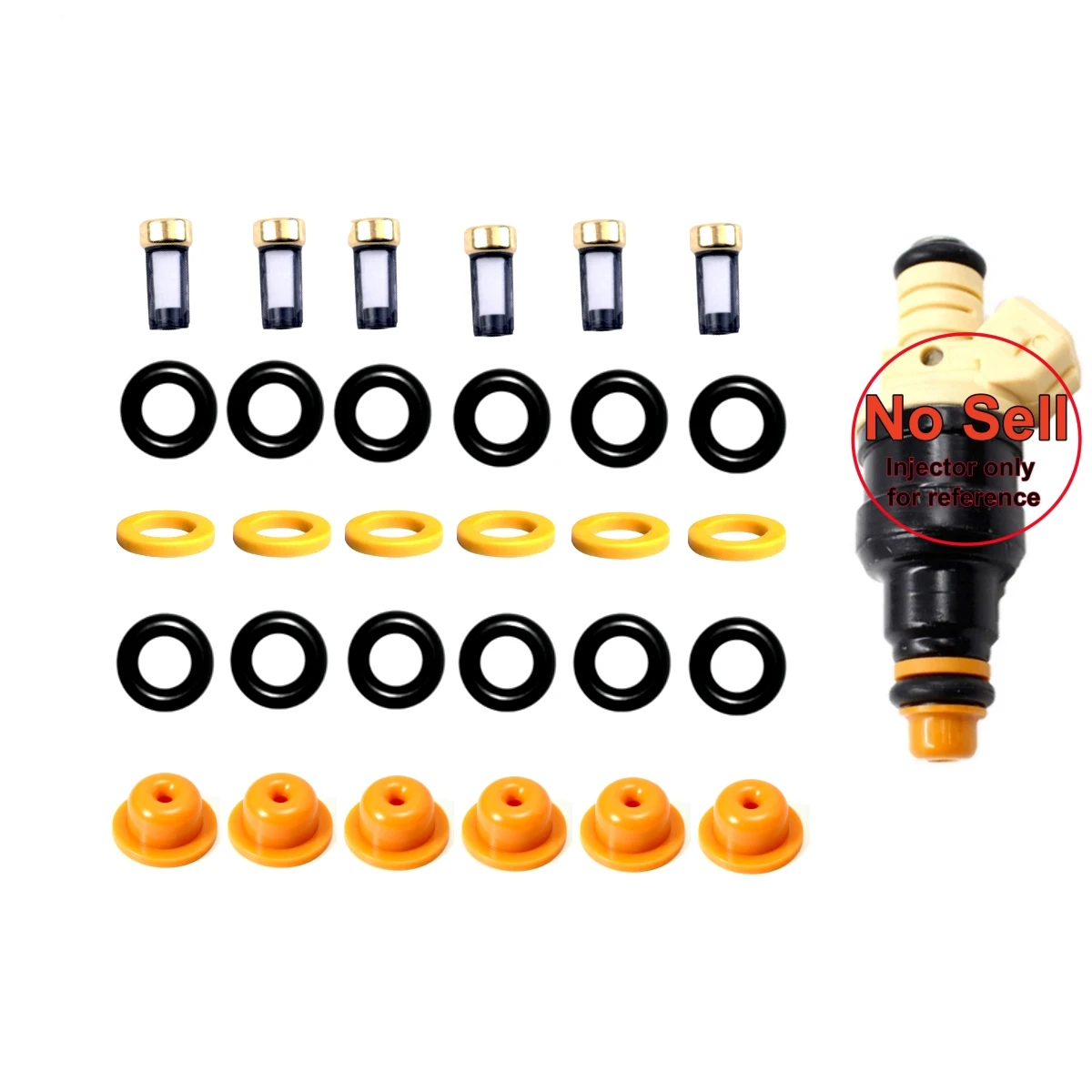 Fuel Injector Repair Kits for Porsche 944 924 S 2.5L L4 Engine Fits Bosch 0280150158 1981-1990 Models
