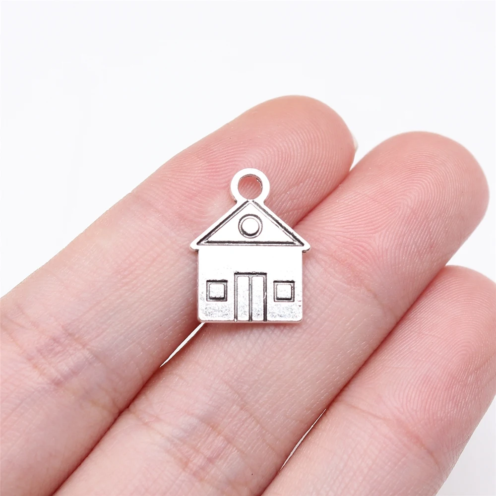 WYSIWYG 10pcs 16x12mm Double Sided House Charms For Jewelry Making Vintage Jewelry Findings