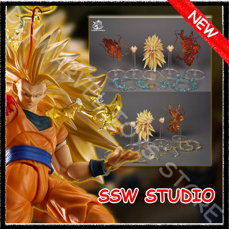 

New SSW Scouti Workshop Dragon Ball SHF Super Saiya SSJ3 Super Saiyan Head Sculpture Special Effect Dragon Fist Collection Gifts