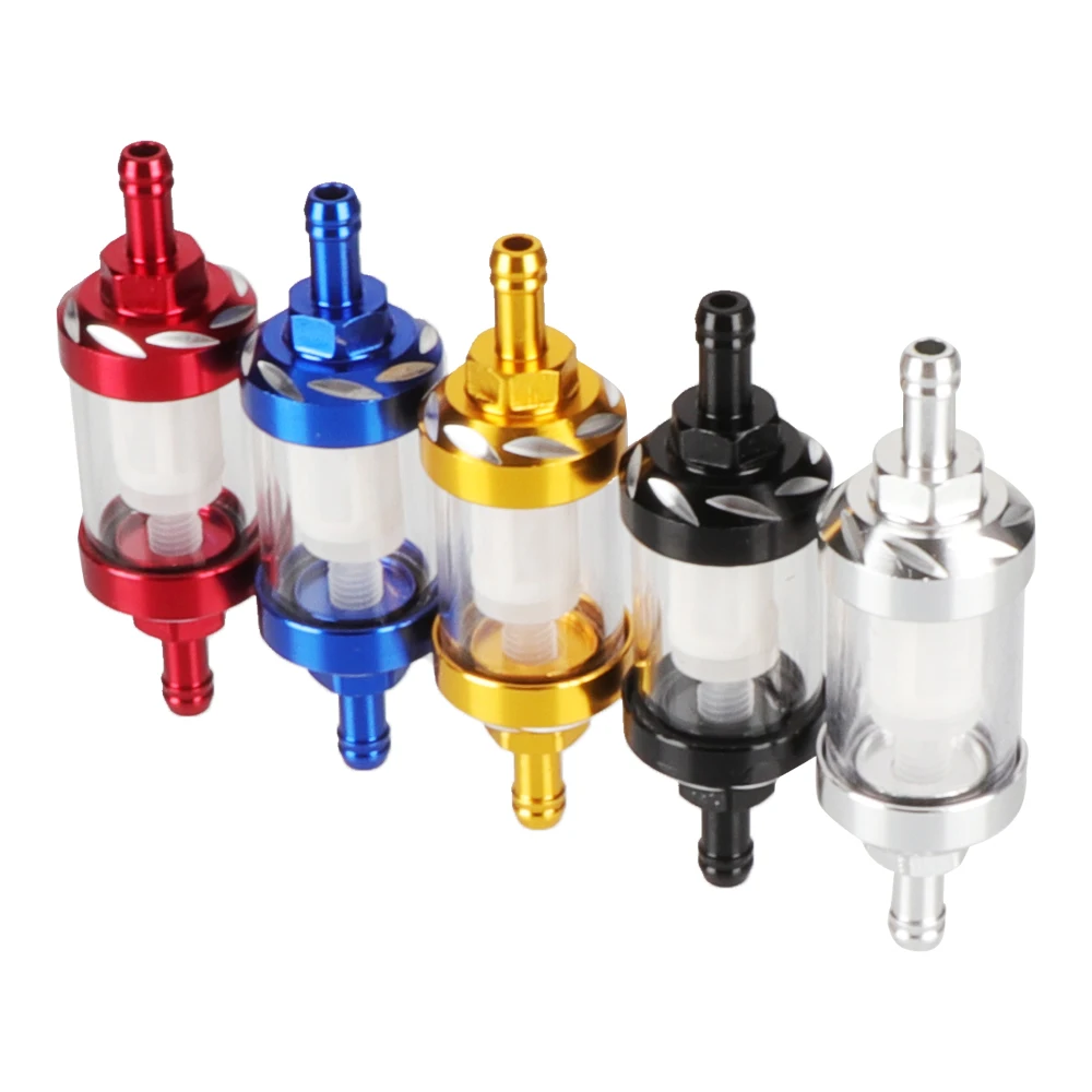 For 125/140/150/160cc Dirt Pit Bike CRF70 90 110 TTR100 110 KLX65 Moto 8mm CNC Aluminum Alloy Glass Gas Fuel Gasoline Oil Filter