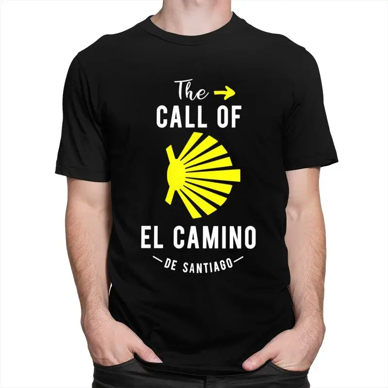 Custom Trendy Buen Camino De Santiago T Shirt Men Short Sleeves Pure Cotton T-shirt El Camino Tees Streetwear Tshirts