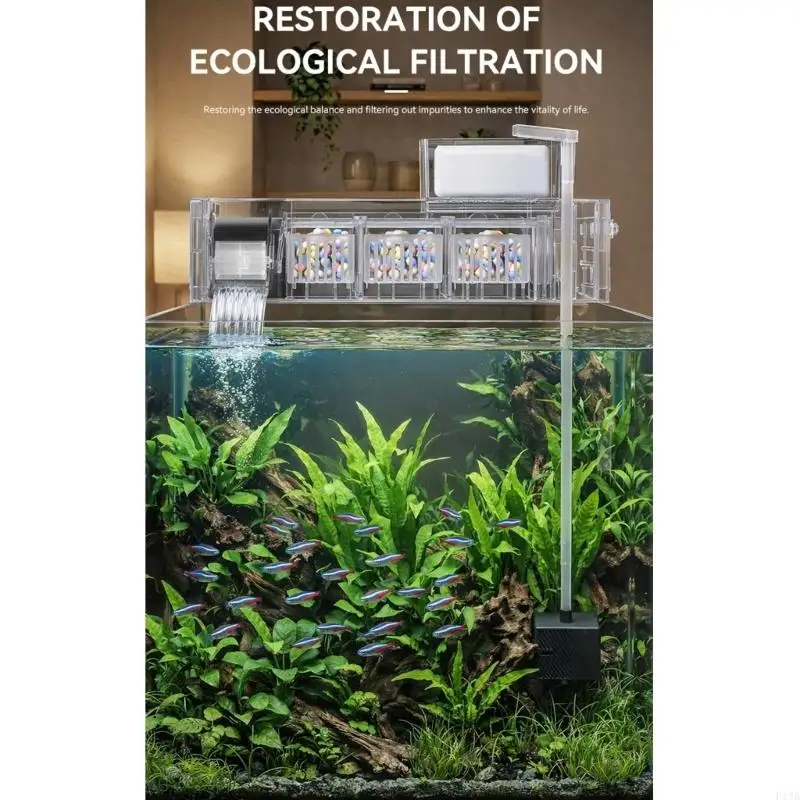 F19B Quiet Operations Hanging Aquariums Filter With Removable Cartridge for Simple Maintenances and Cleaning
