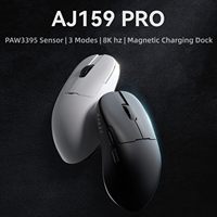 AJAZZ AJ159Pro 8Khz Gaming Mouse 56g Lightweight Mouse BT/2.4G/Wired Tri-Mode With Magnetic Charging Dock PAW3395 Sensor 26K DPI