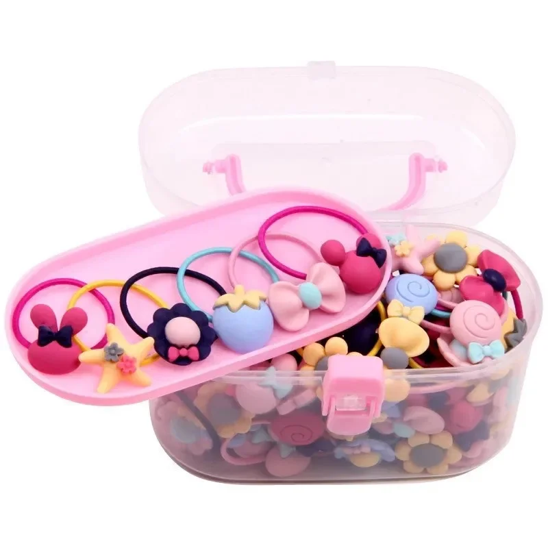 Newborn Baby Girl Hair Accessories Hair Clips Rings 40pcs Set Jewelry Box Gift