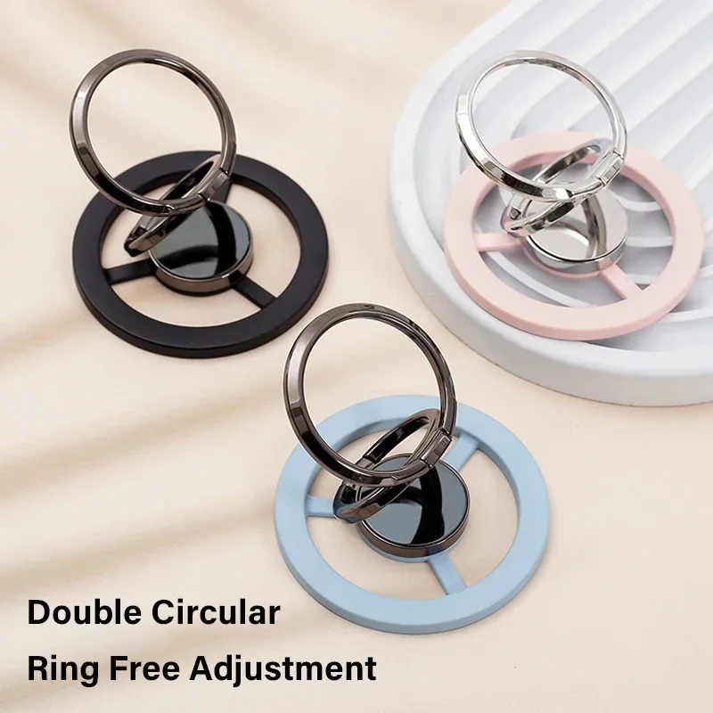 Phone Stand Strong Magnetic Finger Ring Holder Bracket Double Foldable Stand For iPhone 14 15 pro/Max Samsung Huawei Stand
