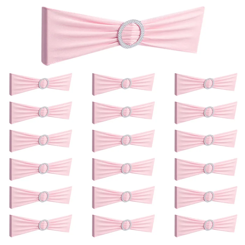 

IALJ-100PCS Elastic Chair Knot Wedding Decoration Buckle Sashes Back Cover Hotel Home Seat Elegant Modern Ribbon Decors,D