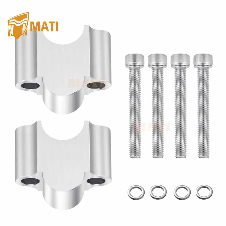 M MATI Heavy Duty 7/8 Inch Silvery Handlebar Risers 30mm Height for Motorcycle & ATV Dirt Bike