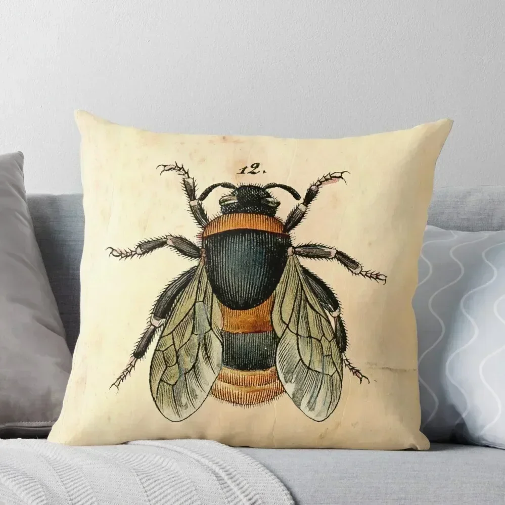 

Vintage bee illustration Throw Pillow Decorative Pillow Covers For Sofa Plaid Sofa Pillow Covers Decorative New year