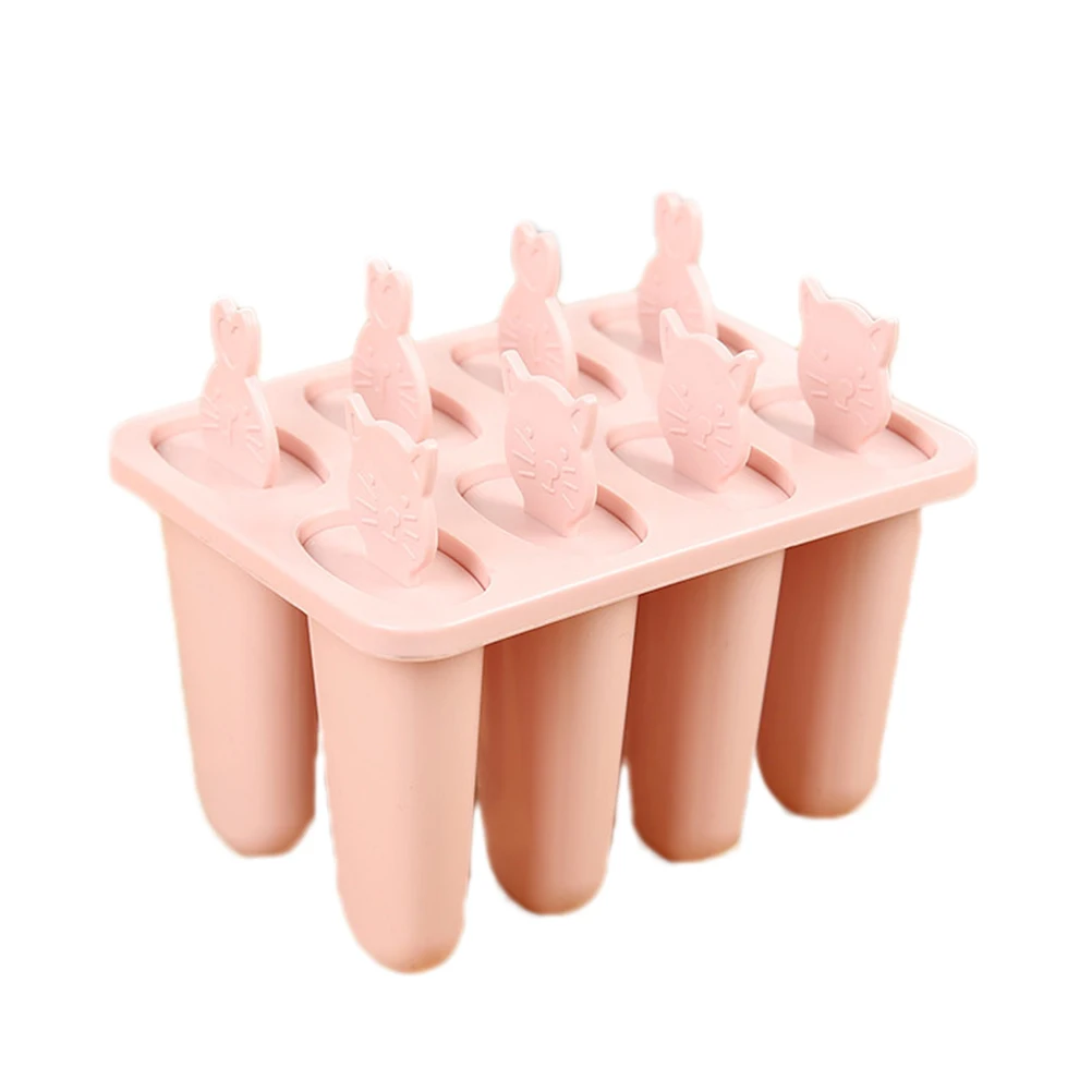 

8 Grids Cats Head Ice Cream Mold Tray Easy Clean Reusable Non Toxic Safe Fun Popsicle Maker Jelly Chocolate Mousse Tool Home Bar