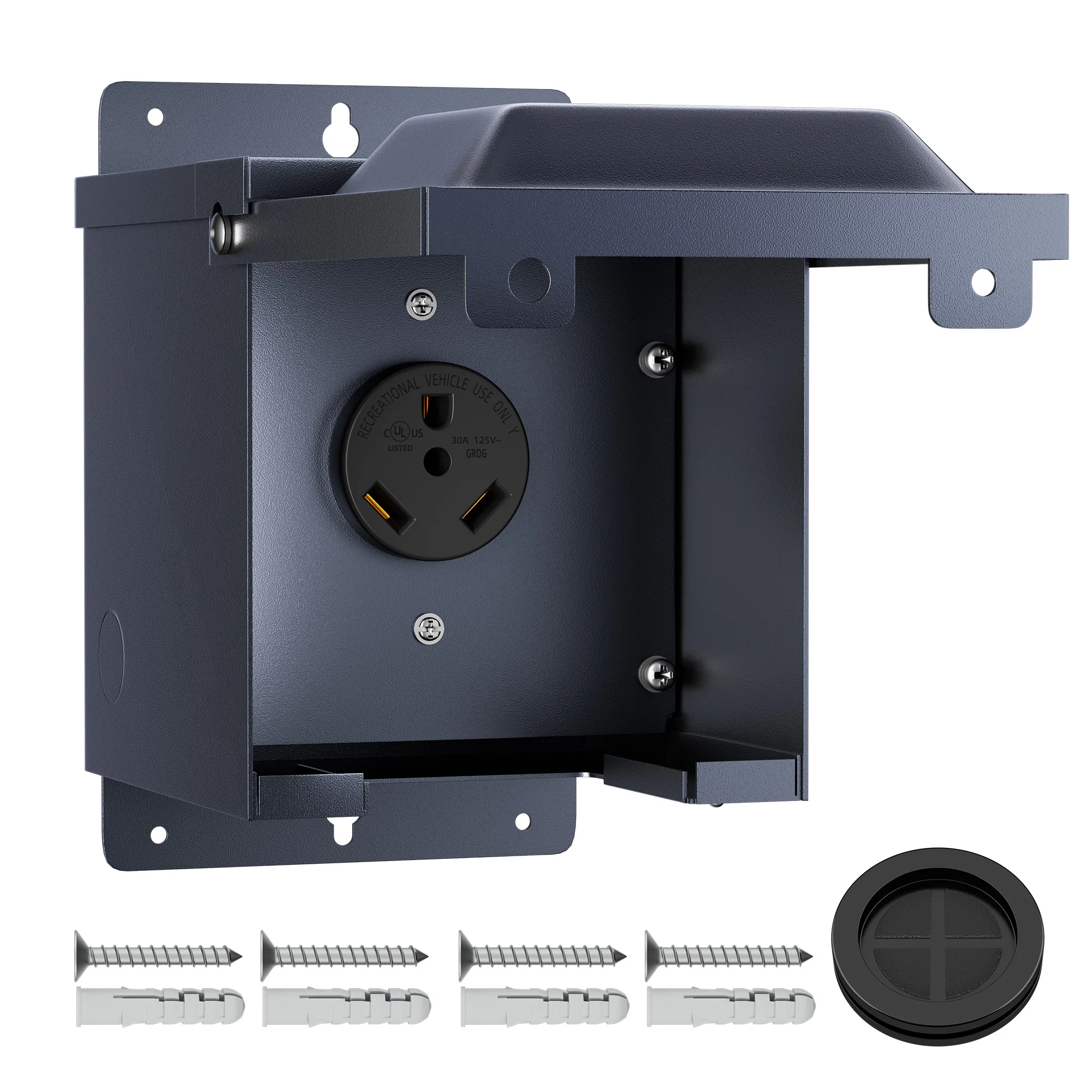 

30A 50A RV Power Outlet Box Weatherproof 125V Nema TT-30R 14-50R RV Receptacle Lockable Electrical Breaker Box for RV Camper
