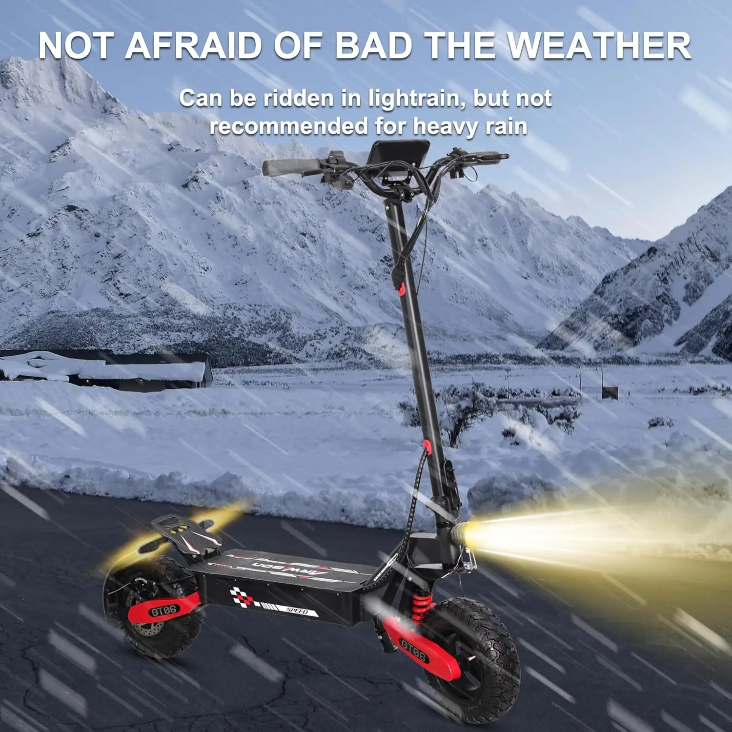 

GT06 Adult Electric Scooter, Speed up to 30MPH, 48V/13/23.4AH , 11 Inch Off-Road Tires, Foldable Sport EScooter