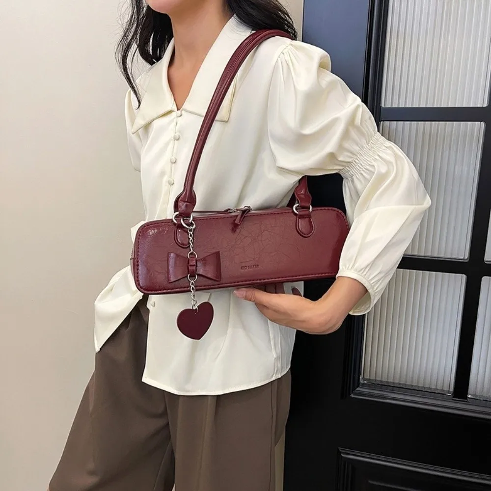 

Fashion Elegant French Stick Handbag Simple Large Capacity Sweet Armpit Bag Texture Solid Color Underarm Shoulder Bag Shopping