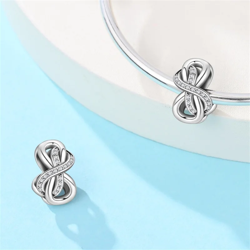 

New 925 sterling silver Mobius ring bead pendant suitable for DIY bracelets, necklaces, women's fashion jewelry, holiday gifts