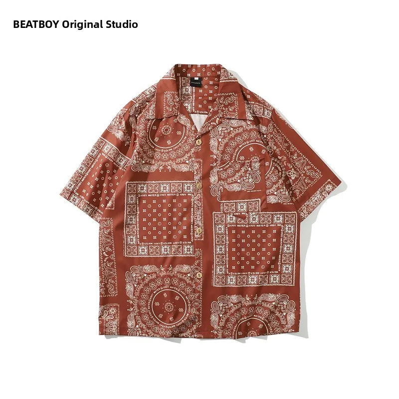 

Ретро японский Sle ort Sve Повседневный irt для мужчин с геометрическим узором Свободный крой Молодежный летний irt Пара irt