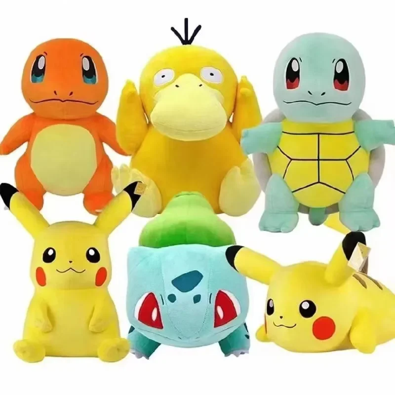 New 20cm Pokemon Stuffed Plush Toys Kawaii Pikachu Raichu Jenny Turtle Anime Doll Kids Birthday Christmas Gift