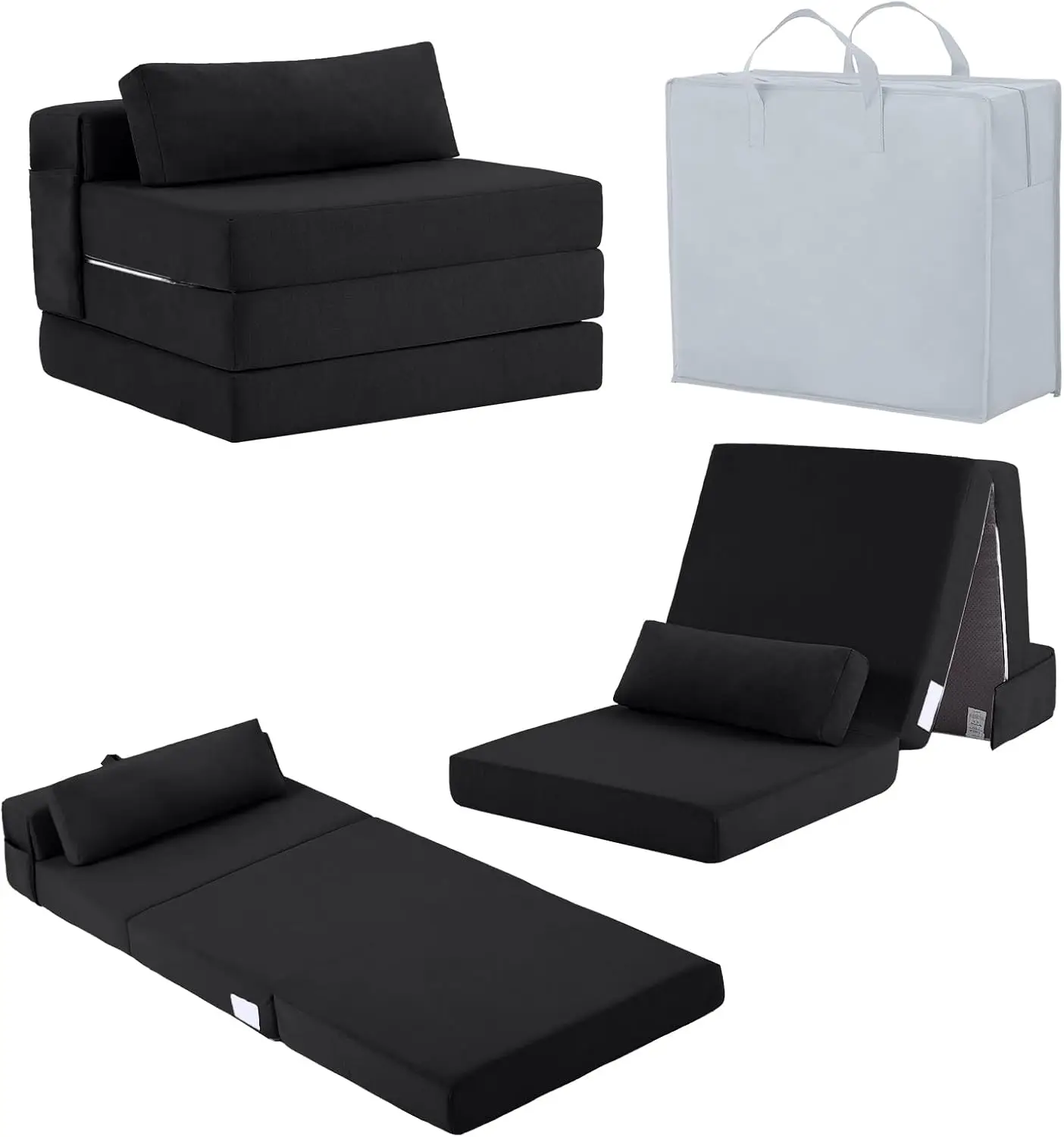 

Раскладной диван-кровать, трансформируемое кресло-кровать с сумкой для хранения, трехсекционный складной матрас с подушкой, портативное раскладное кресло-кровать