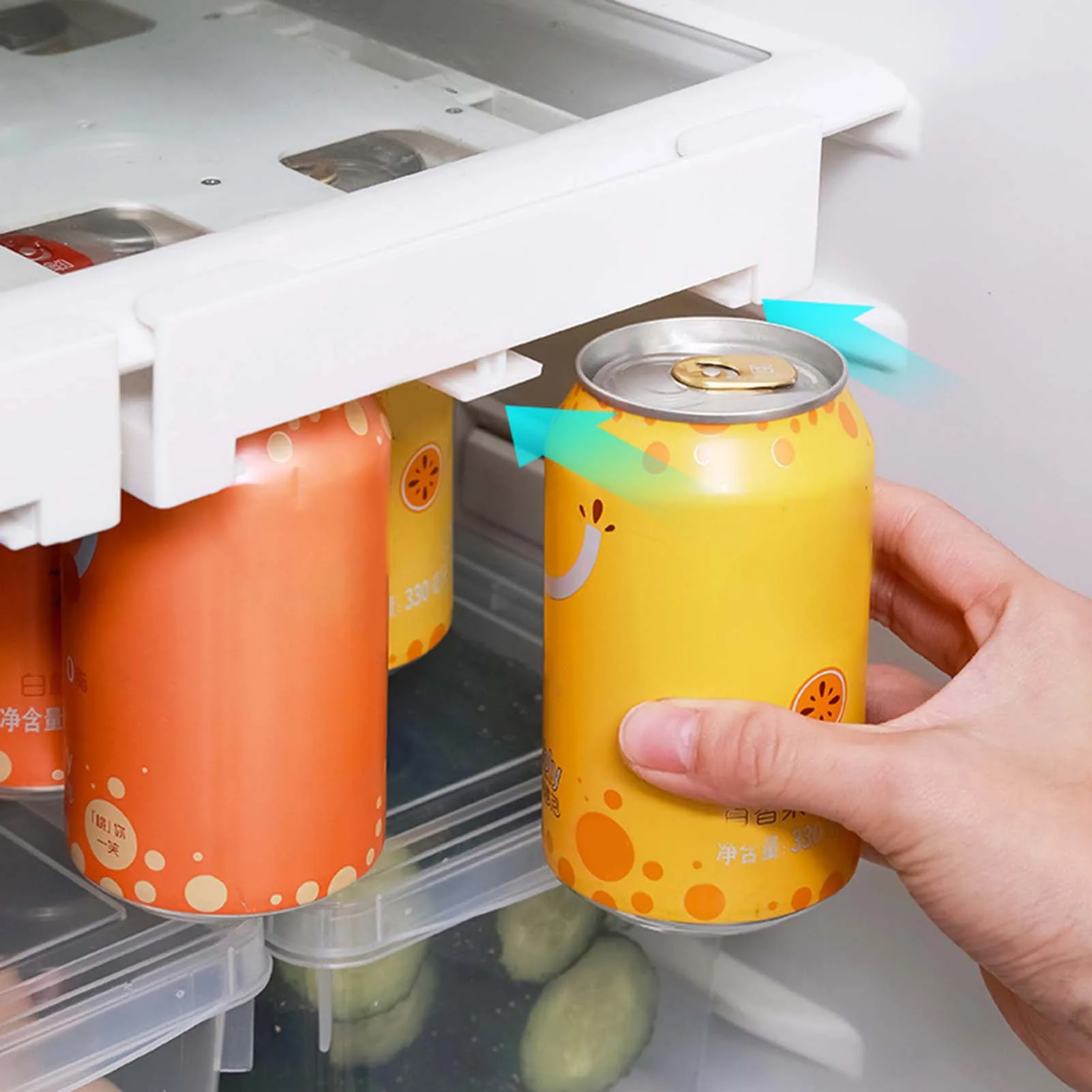 Fridge Rack for Canned Drinks Pull-out Fridge Drink Can Holder Drawer Suitable for Beer Soda Seltzer