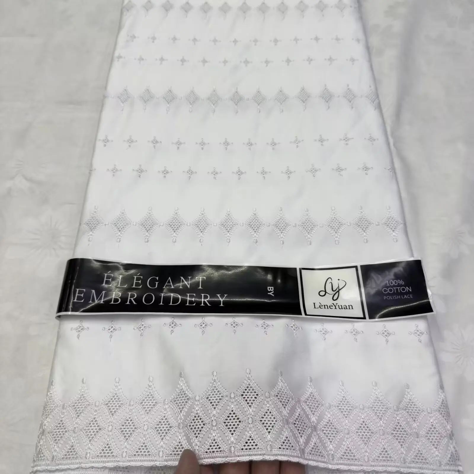 

Latest Polish Lace Fabric 100% Cotton Lace Fabric For Men Clothing 2025 Embroidery Lace 5 Yards African Swiss Voile Lace Fabric