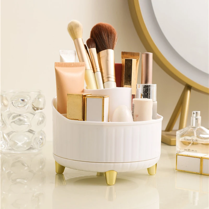 1PCS 360° Rotating Cosmetic Organizer Desktop Small Items Storage Shelf for Home Dresser, Bathroom Countertop, Desk Organizer.