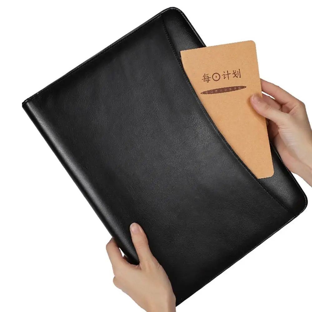 

PU Leather A4 Clipboard Folder Stationery Multifunctional Contract File Folders Writing Pads with a4 Notepad Document Organizer