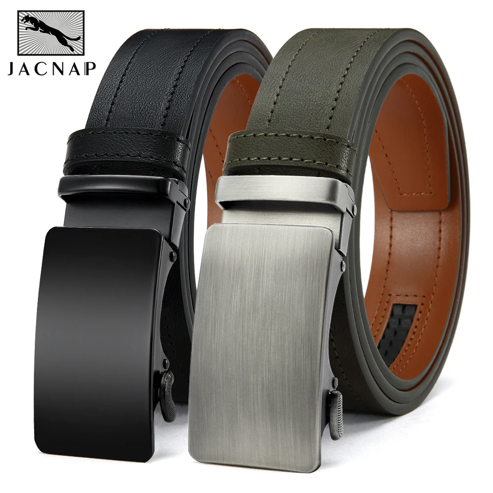 Men's PU Belt Fashionable Automatic Buckle Belt Popular Business High-quality Men's Belt Multi Occasion Accessories 2PCS