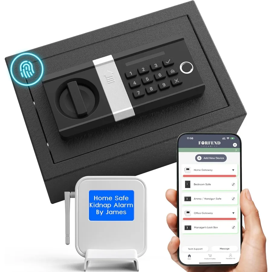 FORFEND Smart Home Safe with WiFi Connectivity and App Control for Secure Storage in Residential Homes Features Voice Command A