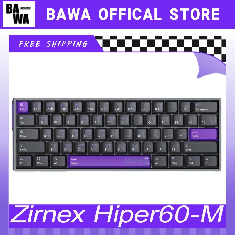 Zirnex Hiper60-M Magnetic Switch Keyboard Rgb 8k Wired Gamer Keyboard 61keys Pbt Keycaps Aluminum Customized Pc Accessory Gifts