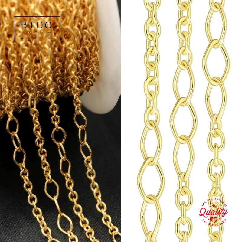 

14-каратное золото, кабельная цепочка 2 мм 3 + 1 1 метр, фурнитура для ювелирных изделий своими руками, незавершенная оптовая продажа, оптовая продажа для рукоделия