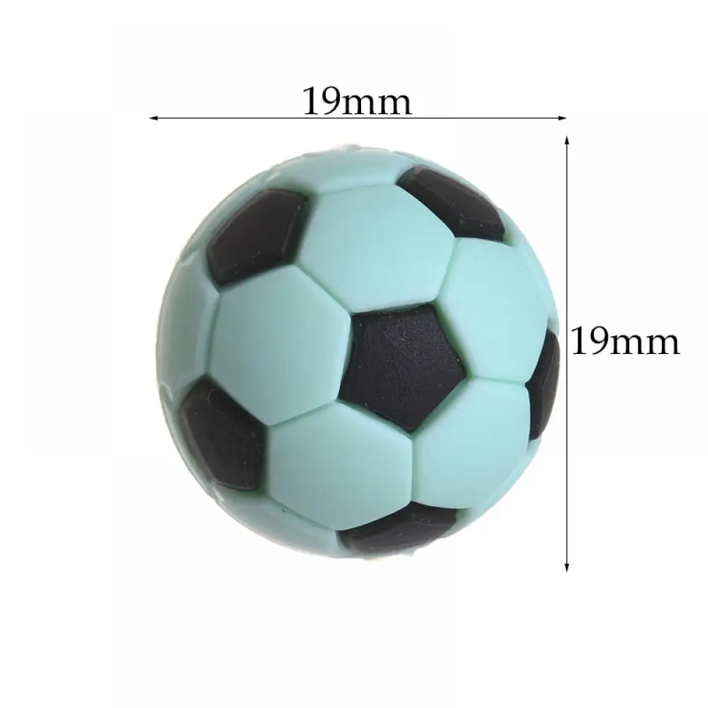 10Pcs Cartoon Soccer Ball Style Teether Chew Beads 19mm Round Silicone Beads For Jewelry Making DIY Baby Pacifier Chain Care Toy