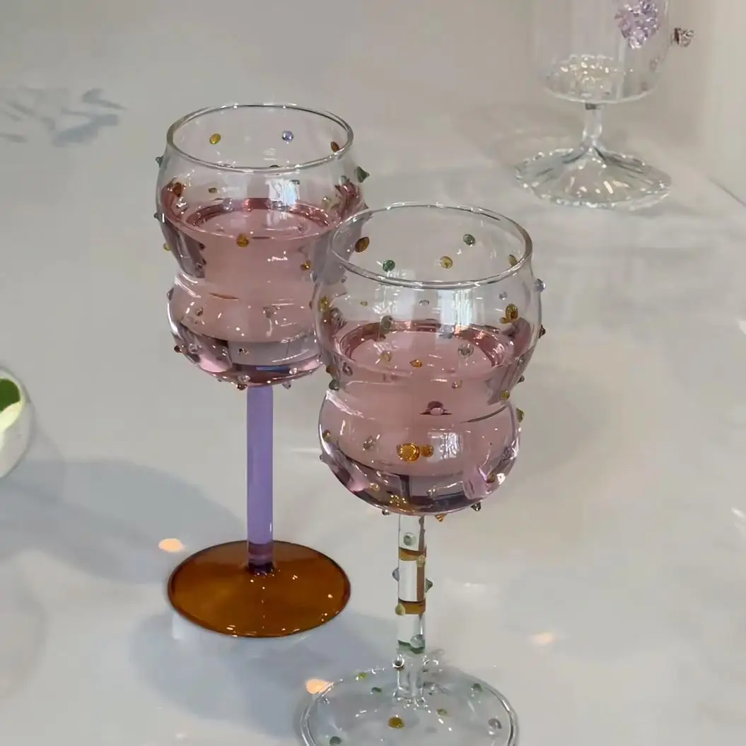 Gem Glass Goblet Wine Glass Cup Luxurious Cocktail Tall Glass Borosilicate Glasses 4