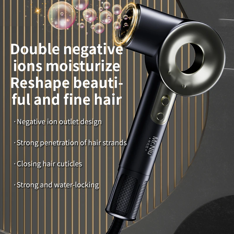 Professional negative ion hair dryer, quick drying, with concentrated air nozzle, suitable For Home Use Household V6 short