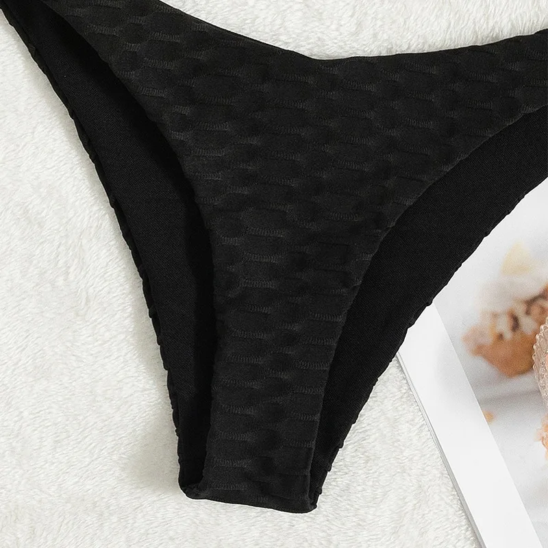 Bất Đối Xứng Hình Chữ V 1 Vai Bikini Đồ Bơi Nữ Đồ Bơi Nữ 2 Mảnh Bikini Đen Bộ Bather Áo Tắm BƠI