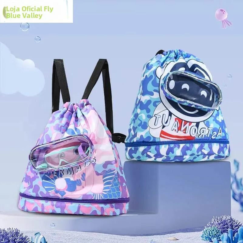 large-capacity-swimming-beach-backpack-children's-waterproof-clothing-storage-bag-wet-and-dry-separation-male-female-kids-bag