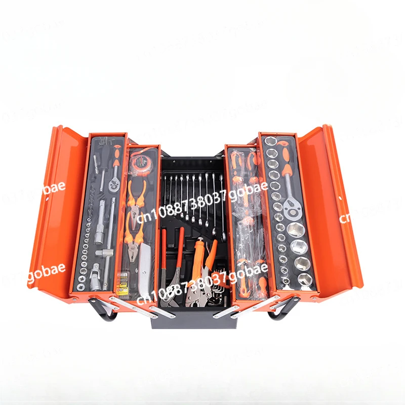 85 piece iron box toolbox set with car maintenance tools hand-held folding toolbox set for auto repair  mechanical maintenance