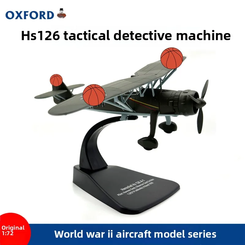 Diecast OXFORD1:72 Scale Tactical Reconnaissance Aircraft Hs126 World WarII Aircraft Model Collectible Toy Gift Souvenir Display