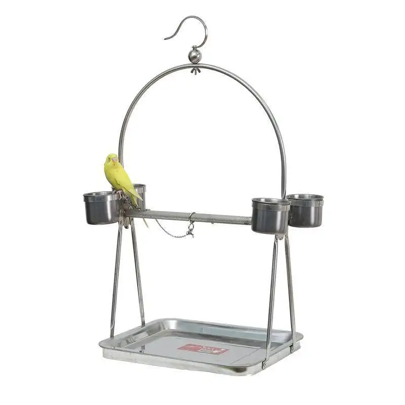 Stainless steel bird frame, budgie parrot bird station, bird cage station platform shelf, Xuanfeng peony anklet anklet