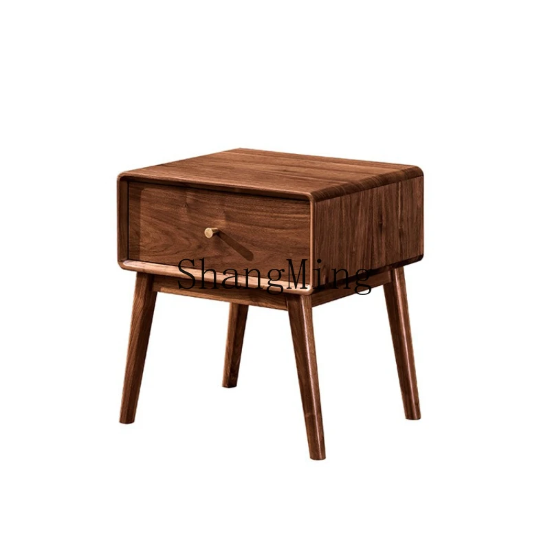 

FG solid wood bedroom bedside table, black walnut bedroom furniture, bedside table