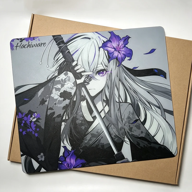 H-Hachiware Glass Mouse Pad Anime FlowerBlade V2 Desktop Glass Pad