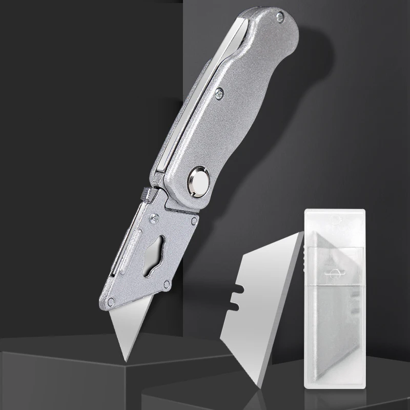 Faca de Arte Portátil com Mudança de Lâmina Ferramentas de Corte de Bolso Corpo de Alumínio Profissional Utility Cutter Easy Box Cutter Sk5 Lâminas
