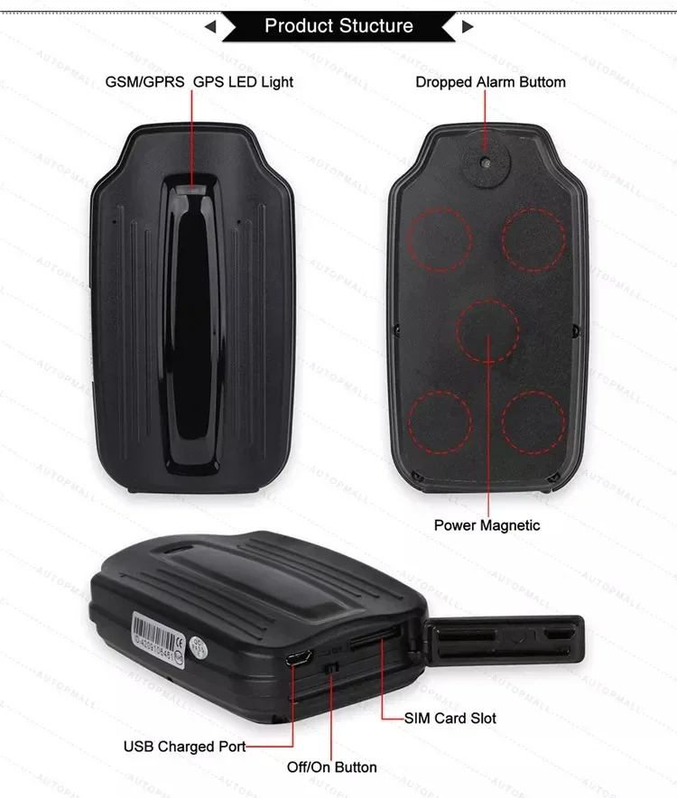 Lk209a 4G Lte Vallen Van Sterke Magneet Gps Locator Realtime Volgapparaat Auto Gps Tracker Met 6000 Mah Batterij