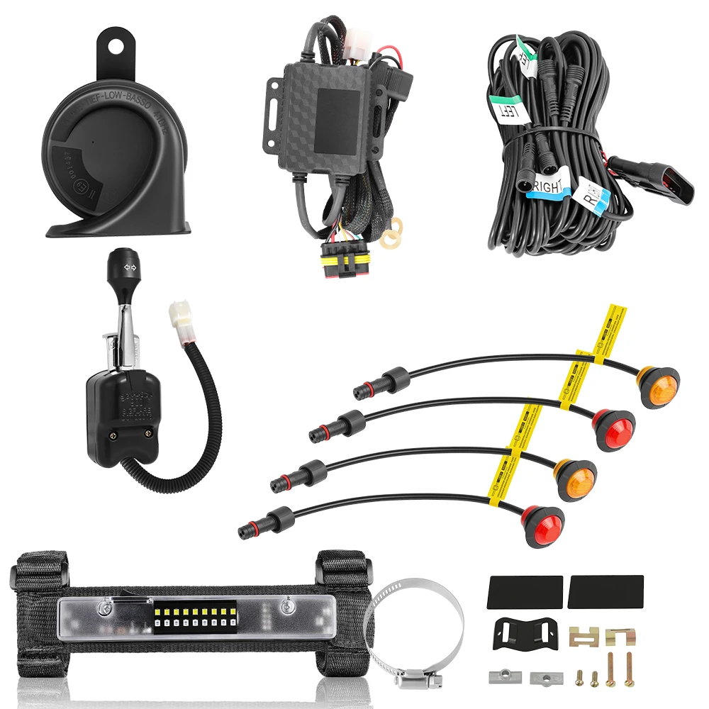 For Polaris RZR XP 1000 Universal UTV Turn Signal Street Legal Kit Horn Waterproof Plug N Play w/ UTV Dome Light Rollbar Mount