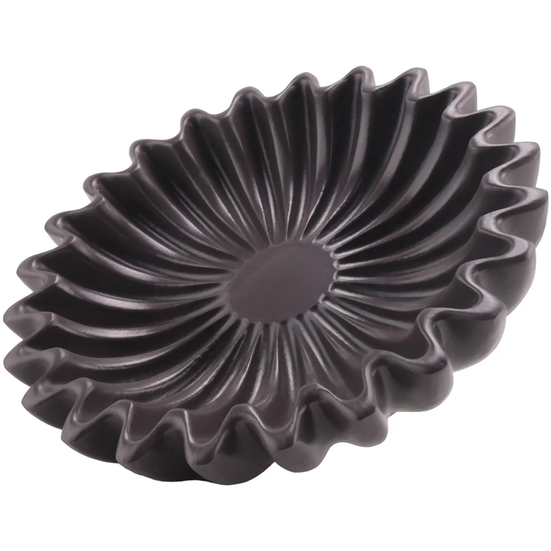 Fluted Ruffle Decorative Bowl - Home Decor Accents For Living Room Styling Coffee Table Bookshelf And Console Large-B Durable