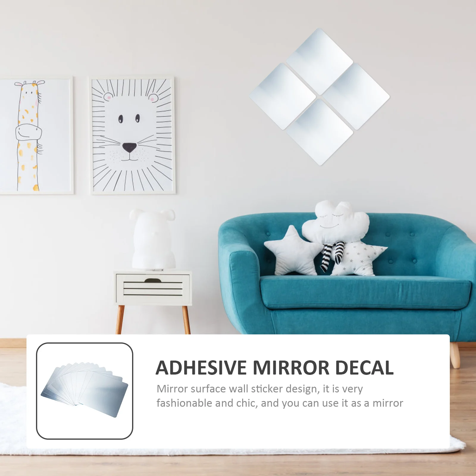 

12Pcs Mirror Wall Stickers Acrylic Rounded Corner DIY Adhesive Mirror Decals for Bedroom Bathroom Home Decor DIY Sticker Mirrors