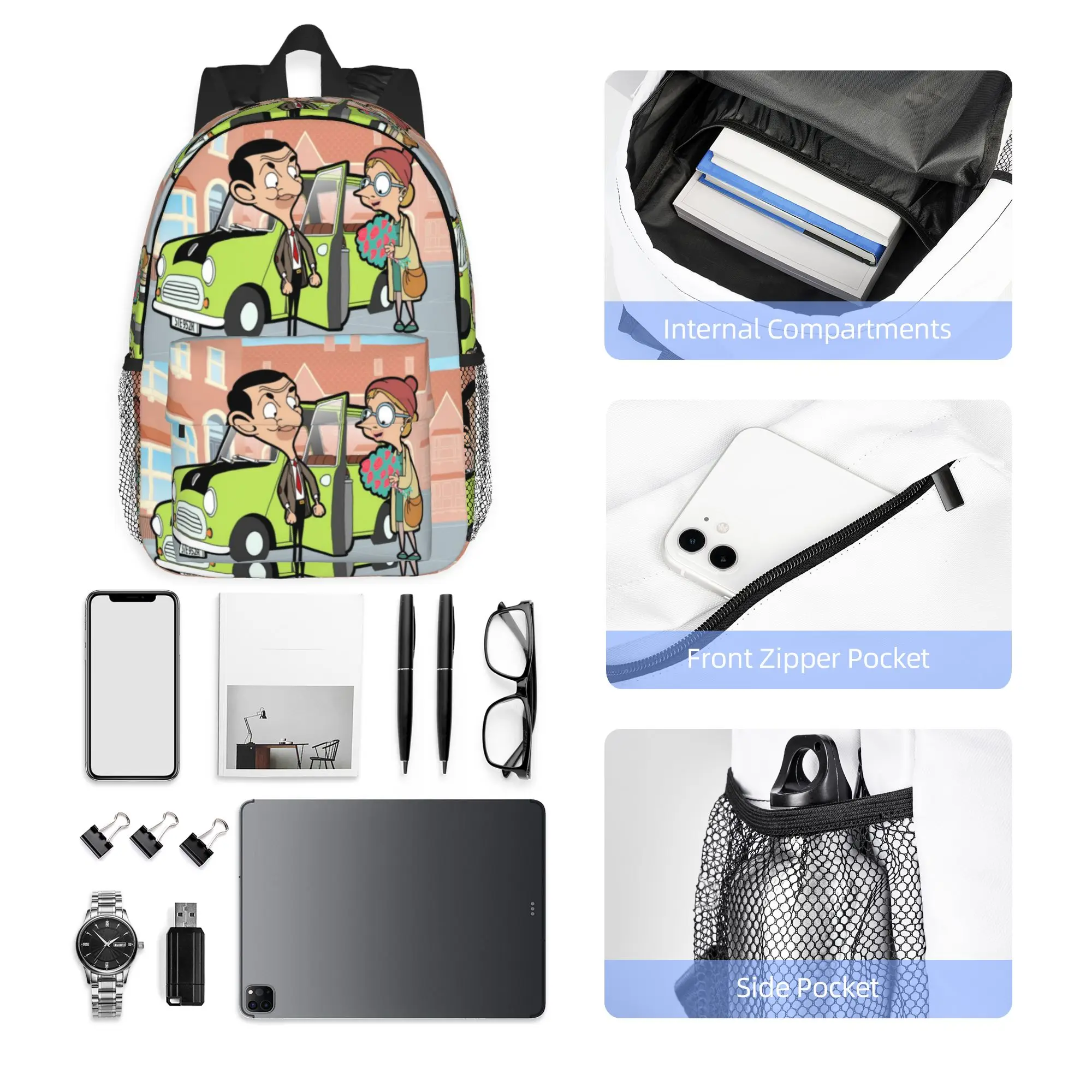 Mr B-Bean-S Backpack Hot Sale Daypack Large Capacity Boys Girls BookBag Shoulder Bags for Men Women School Bag