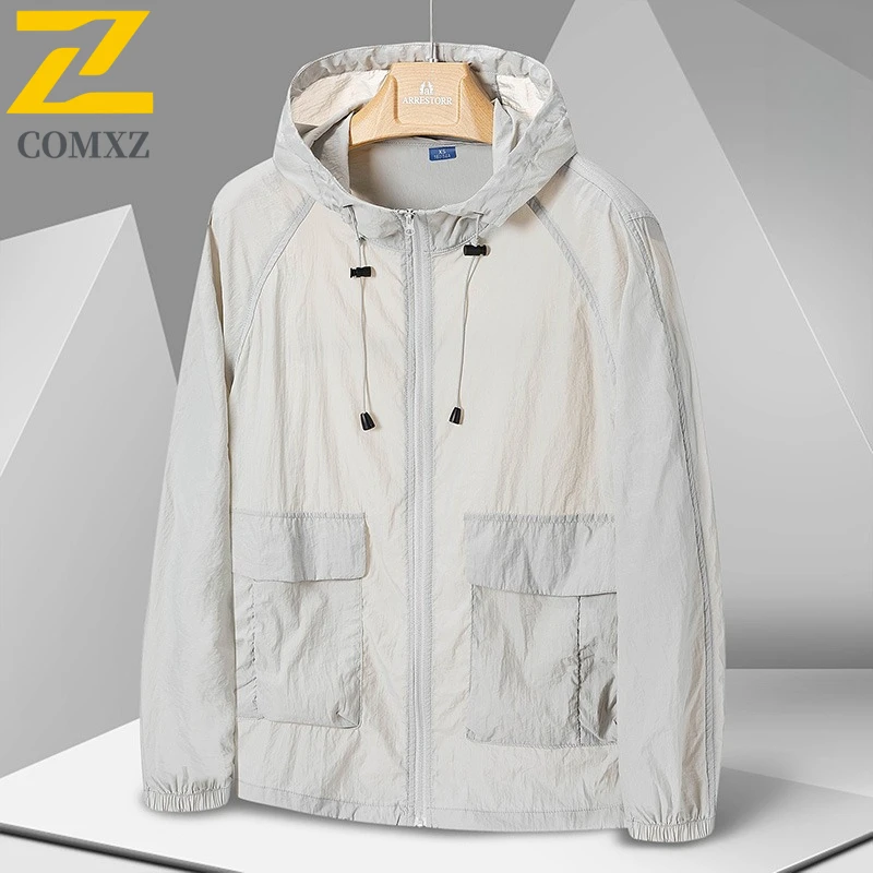 سترة بغطاء للرأس للحماية من الأشعة فوق البنفسجية للرجال لجميع التضاريس بعامل حماية من الأشعة فوق البنفسجية 50+ من الحرير الجليدي لصيد السمك سريع الجفاف مع تقنية التبريد للرياضات الخارجية المتطرفة 2025 #4