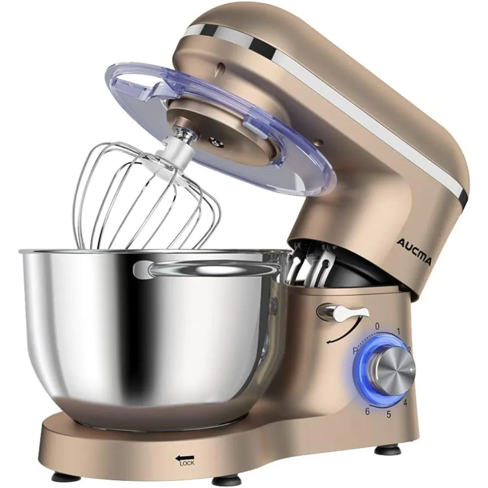 

Stand Mixer,6.5-QT 660W 6-Speed Tilt-Head Food Mixer, Kitchen Electric Mixer with Dough Hook, Wire Whip & Beater