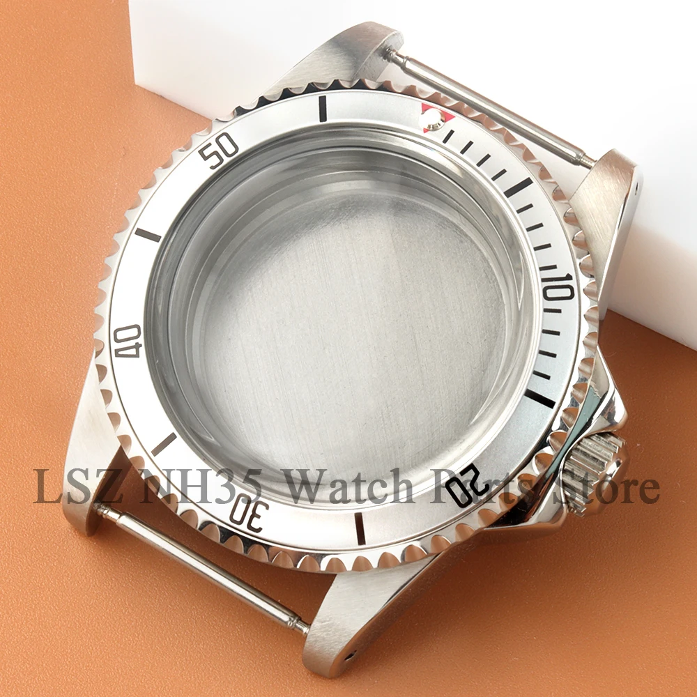 39.5mm NH35腕時計ケース オレンジベゼル サファイアガラスケース NH35 NH36ムーブメント対応 28.5mm文字盤 316Lスチール サブマリーナー GMTケース